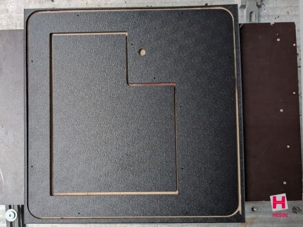 schwarze 2 D Fräsaufnahme