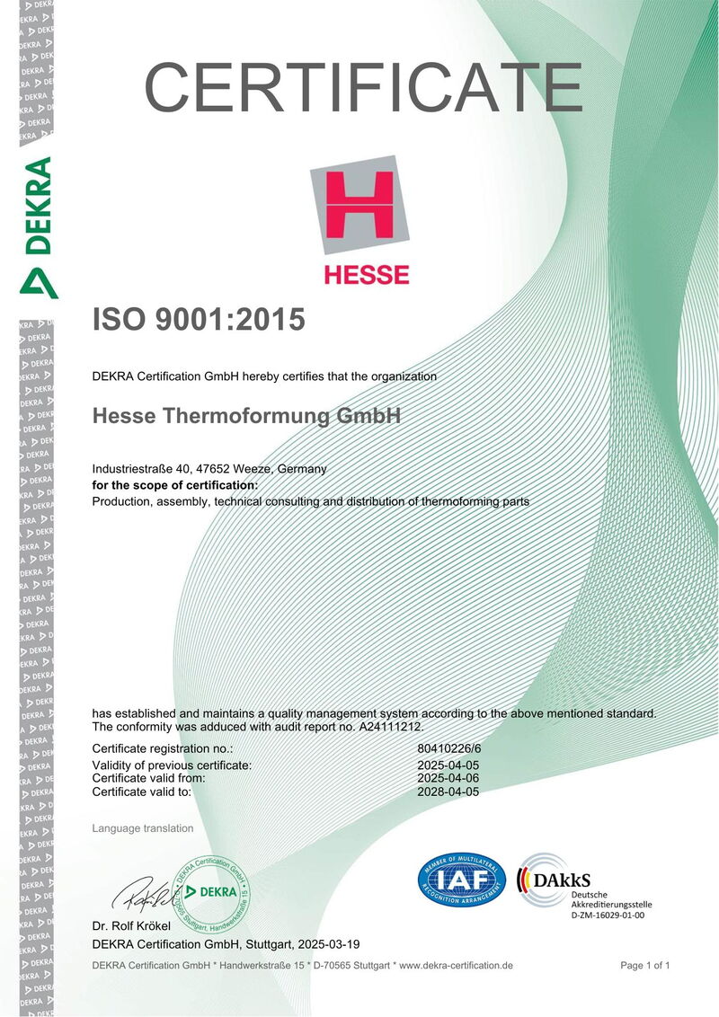 iso certificate